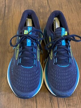Brooks Glycerin GTS 19 Bright Blue/Yellow Accents running shoes men’s 11